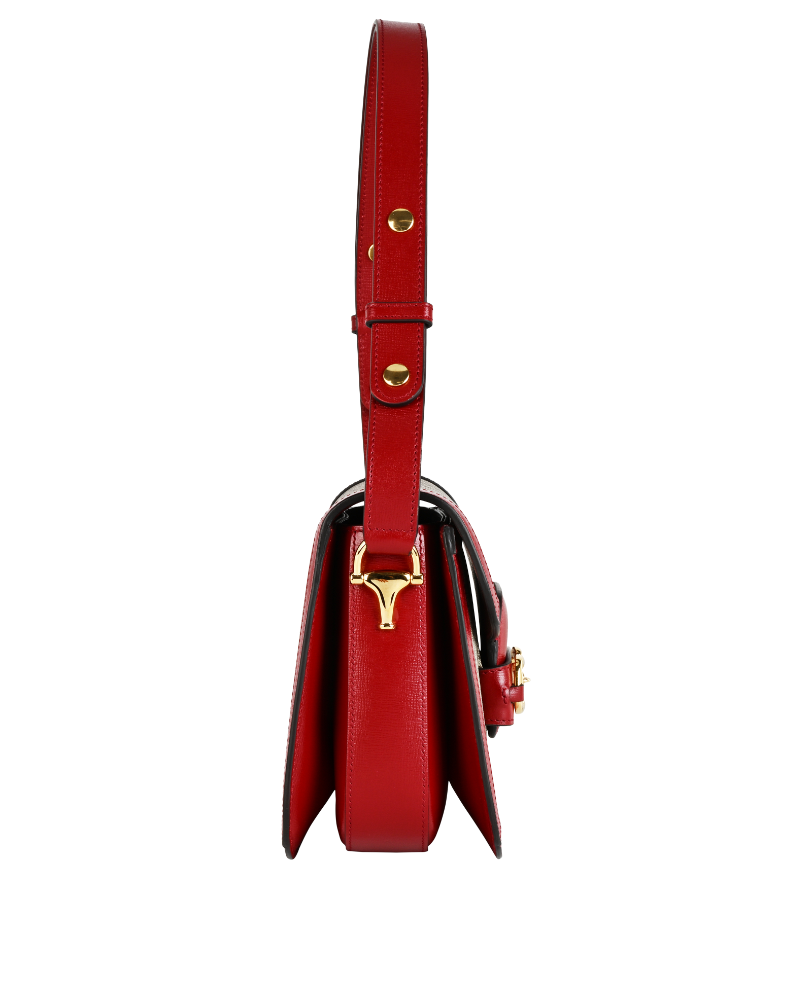 Medium Horsebit 1955, &pound;1,300, Handbags, Beige/Red, Canvas/Leather, Side view